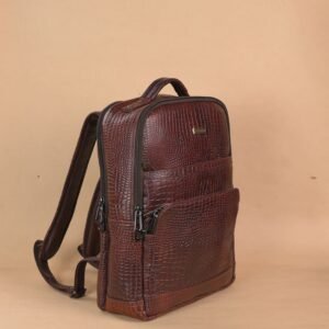 Regal Croc-Texture Leather Backpack