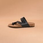 The Brown Hide - Dual-Tone Black & Brown Leather Sandal