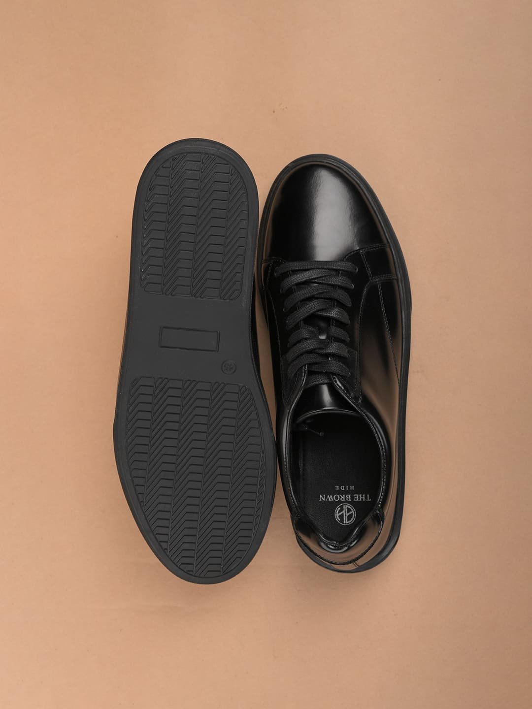 The Brown Hide - BRNO Sleek Black Leather Sneaker