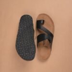 The Brown Hide - Dual-Tone Black & Brown Leather Sandal
