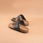 The Brown Hide - Dual-Tone Black & Brown Leather Sandal