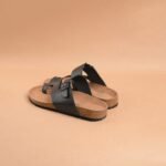 The Brown Hide - Dual-Tone Black & Brown Leather Sandal