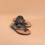 The Brown Hide - Dual-Tone Black & Brown Leather Sandal