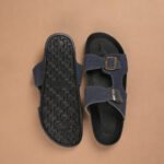 The Brown Hide - Lorenzo Suede Buckle Sandal Blue