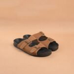 The Brown Hide - Lorenzo Suede Buckle Sandal Tan