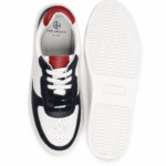 Men's Leather Sneaker - Navy Blue/White