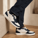 Men's Leather Sneaker - Navy Blue/White