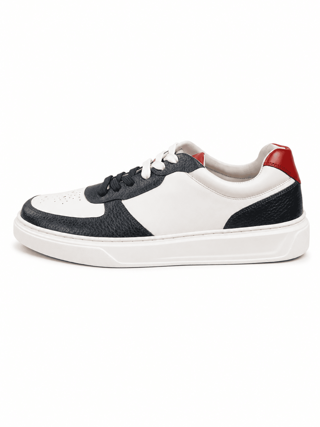 Men's Leather Sneaker - Navy Blue/White