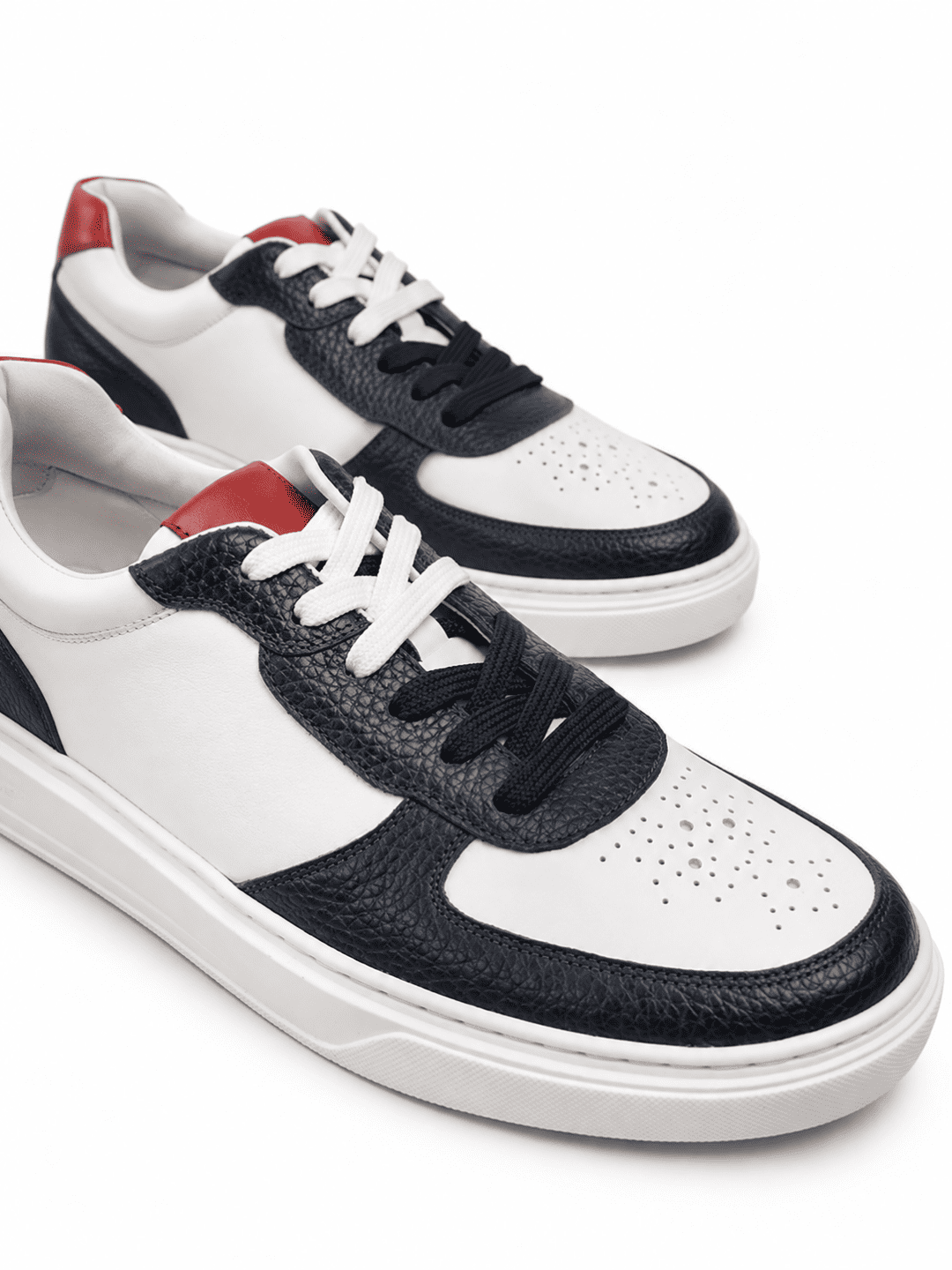 Men's Leather Sneaker - Navy Blue/White