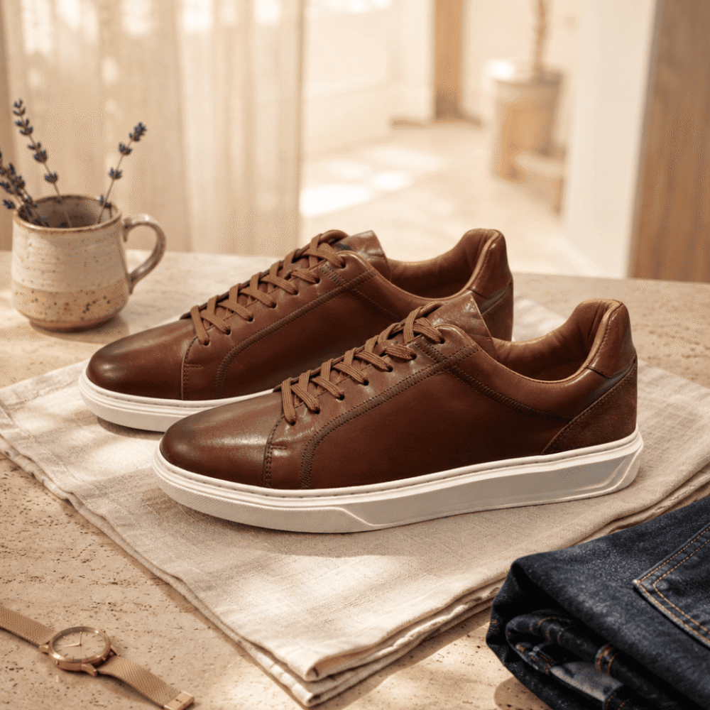 Men's Leather Sneaker - Tan