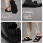 Sport Buckle Leather Slide - Black (3)