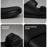 Sport Buckle Leather Slide - Black (4)